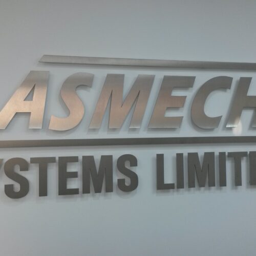 Asmech aluminium signage