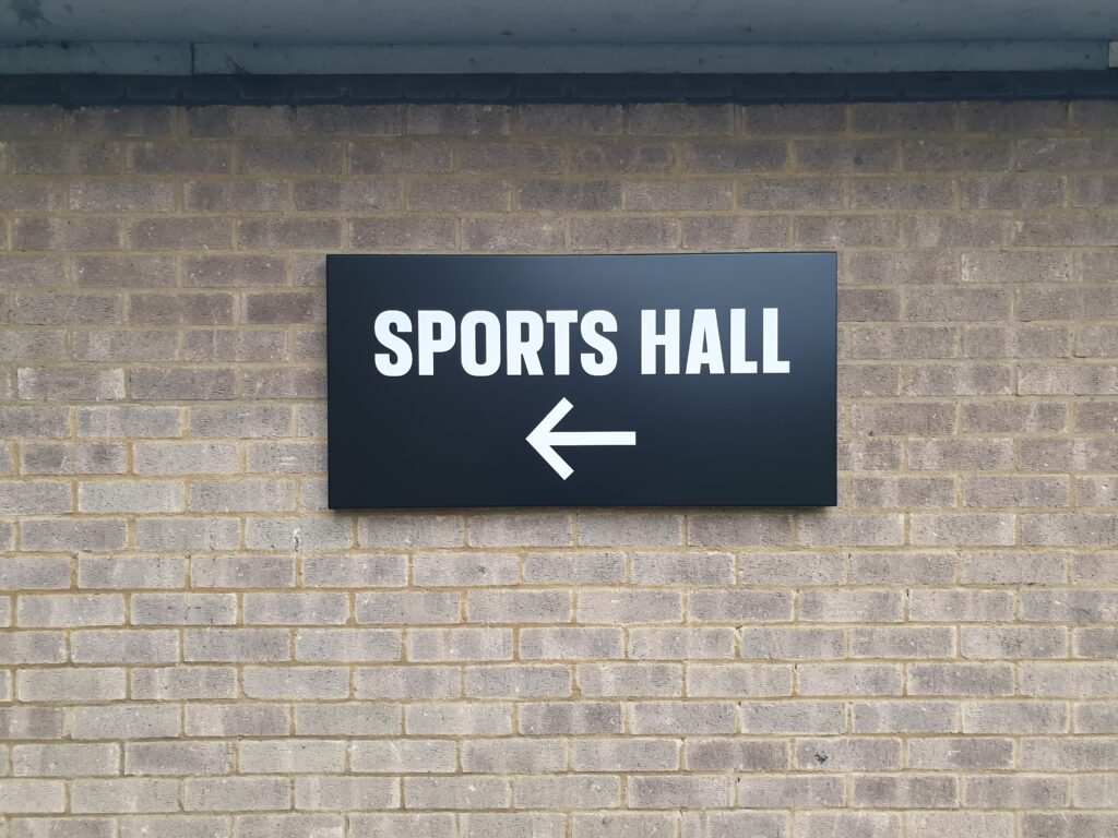 Chesterfield College-Sports Hall sign