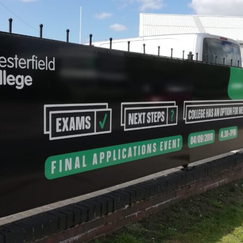 Chesterfield college -railing signs