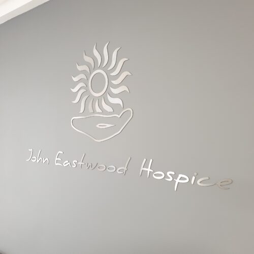 John Eastwood Hospice indoor aluminium signage