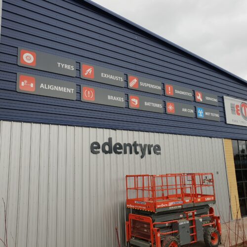 Eden tyres building signage