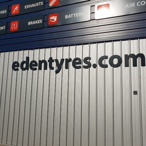 Eden Tyres Building signage